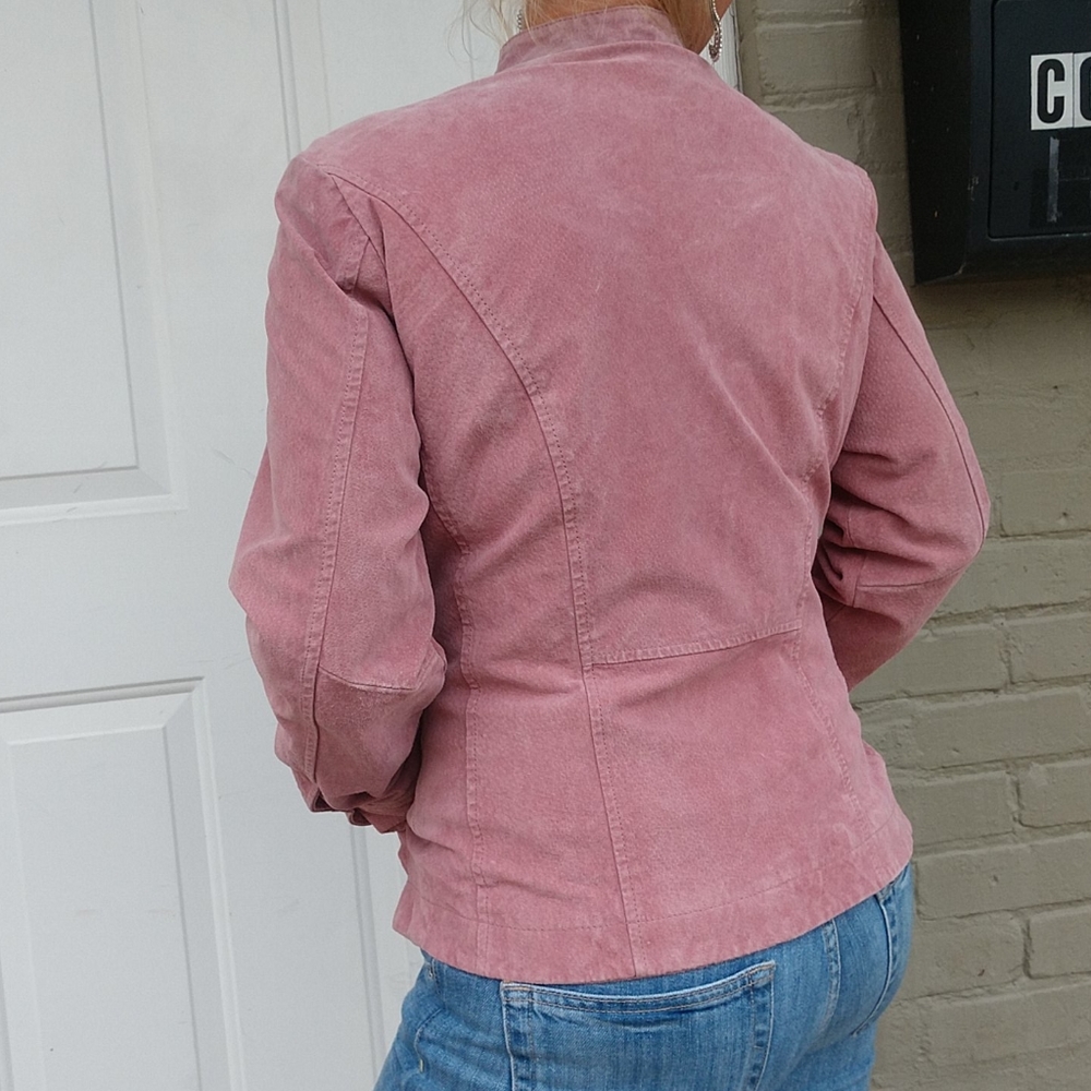 Pink Suede leather jacket - Picture 4 of 6
